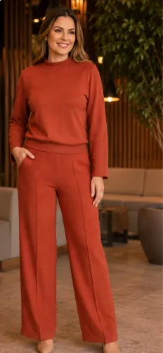 CONJUNTO LÃZINHA CROPPED MANGA LONGA TAM U