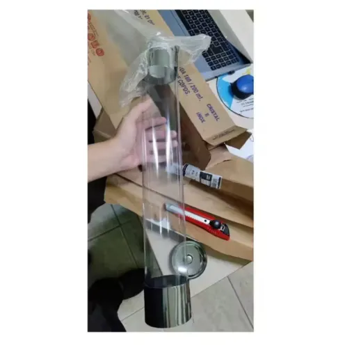 Porta copo 300ml - inox e acrílico 