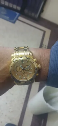 Relógio invicta dorado máquina ronda cronômetro.