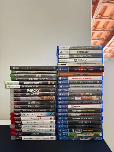 Lote 42 Jogos Originais PS3 PS4 PS5 Xbox - God of War RDR2 Uncharted Dark Souls
