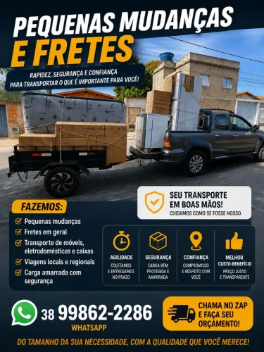 Prestação de serviço em pequenas mudanças e fretes.