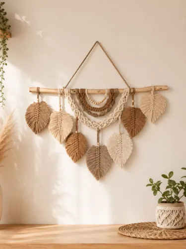 Macramé Artesanal Boho Bege