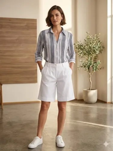 Conjunto de bermuda e camisa feminina, tm - 50