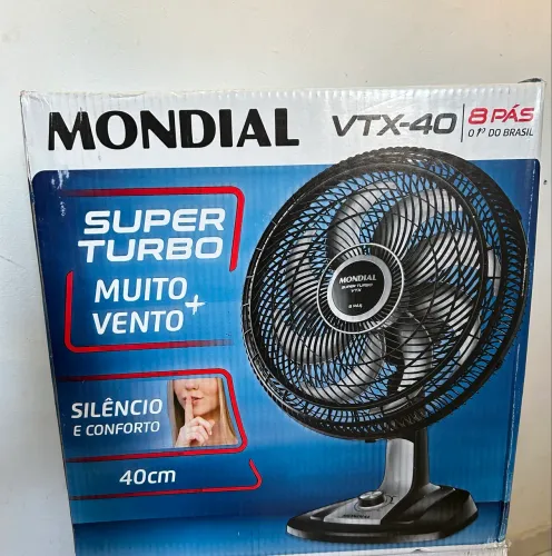 MONDIAL Ventilador 40cm Super Turbo 8 Pás, Preto/Prata, 140W, 110V - VTX-40-8P