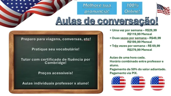 Aulas de conversação em inglês - bem vindo à fluência!