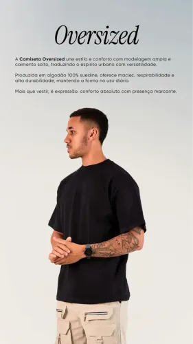 Camisas oversized, Pima e longline varejo e atacado