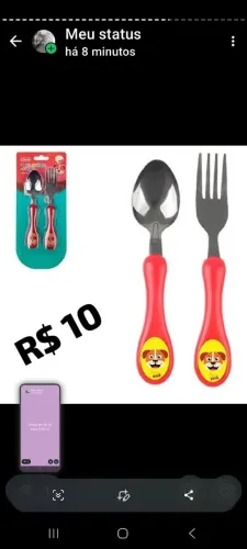 Kit talher inox infantil dog 2 pç