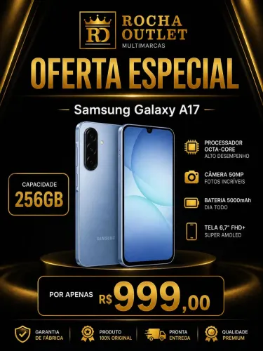 Galaxy A17 256GB Samsung Câmera 50MP Pronta Entrega