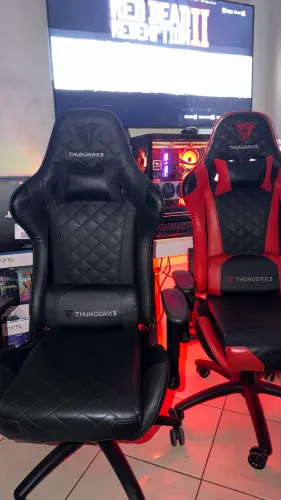 CADEIRA GAMER THUNDER X3 - Impecável - All black (Preta)