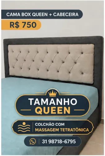 Cama Box Queen colchão com massagem Estado de Novo