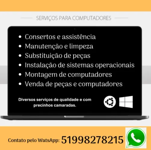 Serviços para Computadores: Manutenção, Assistência e Conserto.