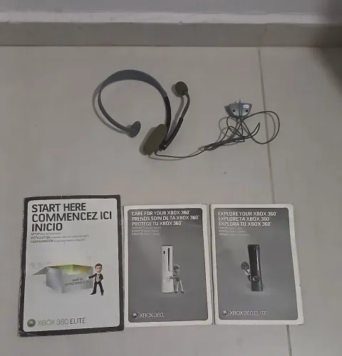 Manuais Xbox 360 Elite e Fone Xbox Original