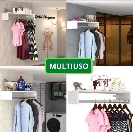 CABIDEIRO - ARARA PAREDE - SUPORTE P/ CABIDE ROUPAS