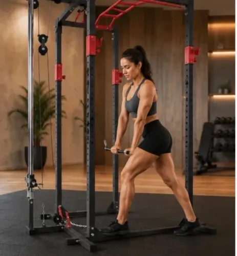 Gaiola Rack Exercit c/ Monocross Polia Simples para Anilhas EG-80