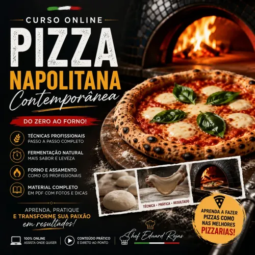 Aprenda fazer pizza & pão desde zero chama pv