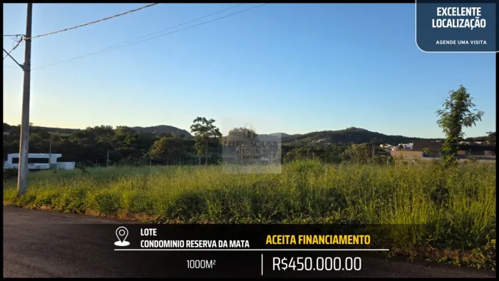 TERRENO NO RESERVA DA MATA - EXCELENTE TOPOGRAFIA