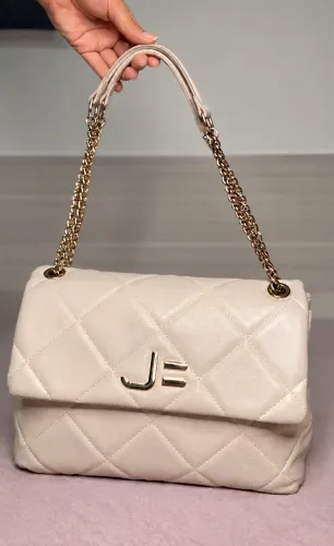 Bolsa Jorge Bischoff Original em Couro Legítimo Off White | Matelassê | Excelente Estado