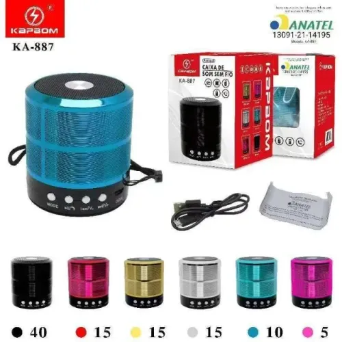 Mini Caixinha De Som 887 Bluetooth Portátil Bateria Recarregável