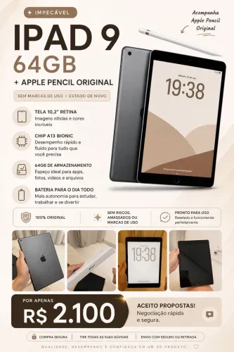 iPad 9 com Apple Pencil