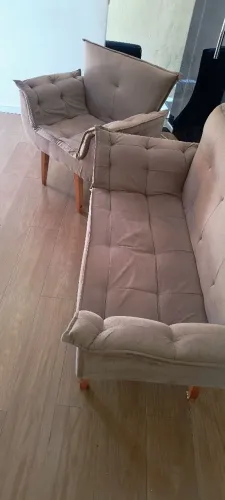 Conjunto de Sofá namoradeira com poltrona