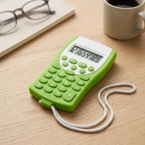 calculadora home e more 1660 cor verde com cordão mini calculadora hm-396