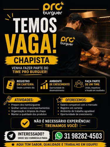 Vaga emprego chapista