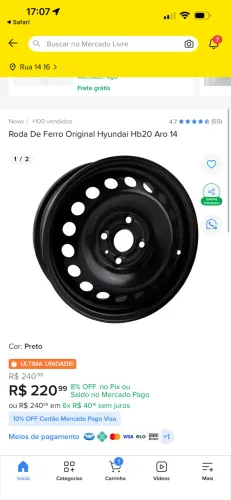 Roda de ferro Hyundai 