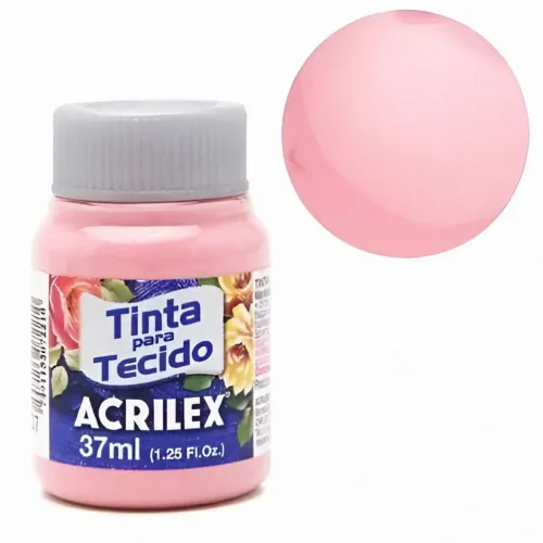 Kit com 10 Unidades Tinta Acrilex Para Tecido Fosca 37ml Rosa Bebê 813