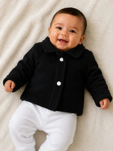 Casaco Bebê Menino Quentinho e Confortável Soft Peluciado com Gola - Inverno