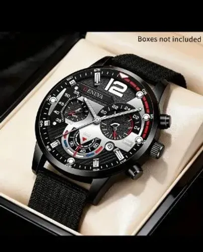 Relógio Masculino Esportivo de Quartzo Geneva - Pulseira em Nylon | Design Moderno<br>