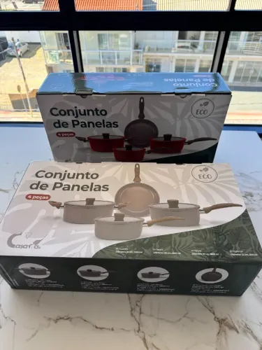 Jogo de Panelas Casavita Linha ECO 4 Peças | Indução | Diamond Ceramic | Novo