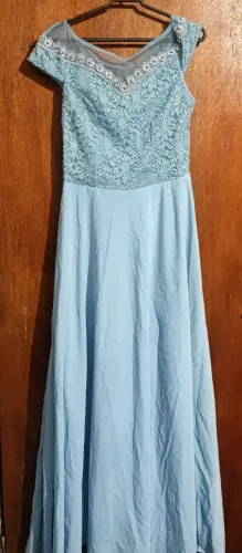Vestido de madrinha - azul Tiffany 