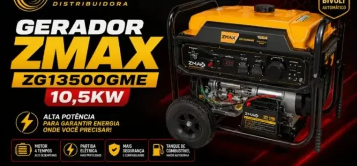 GERADOR ZMAX ZG13500KVA TRIFASICO 127V 220V