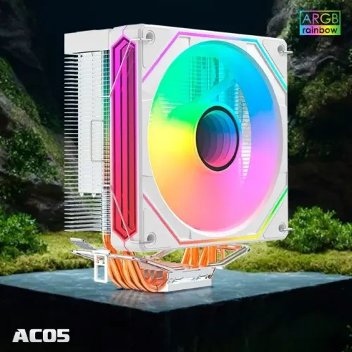 Cpu Cooler Gamer Tdp 150w Branco Rgb Intel/amd Ac05 Kmex *ENTREGA GRÁTIS*