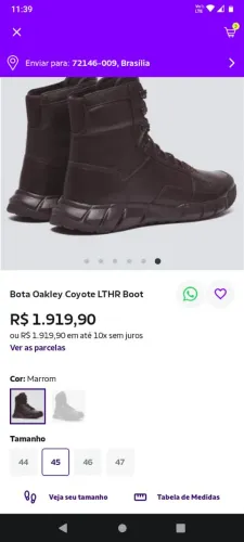 Bota Oakley tamanho 41/42 nova e original