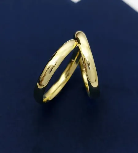 Par de aliança anatômico em Ouro 14k