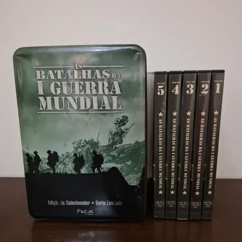 As Batalhas da I Guerra Mundial 5 DVDs - Edição de colecionador - em Lata