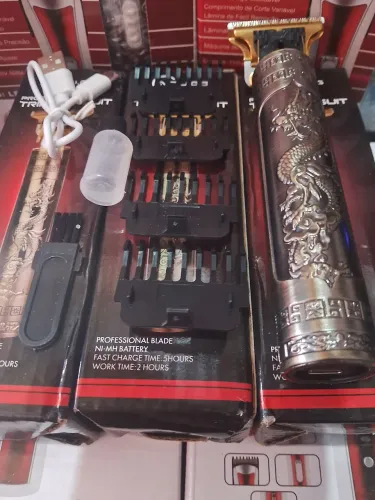 Máquina de acabamento sem fio profissional para cabelo e barba 