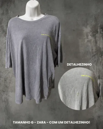 camiseta estonada oversized nietzsche zara - tam g