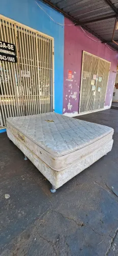 cama box casal padrão base e colchão mola ensacada usados - entrega grátis 