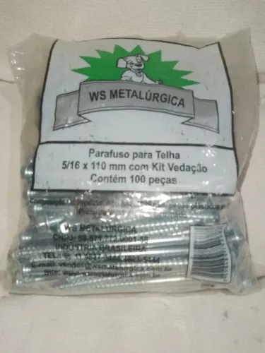100 parafuso de telha 3,66 com kit vedação 