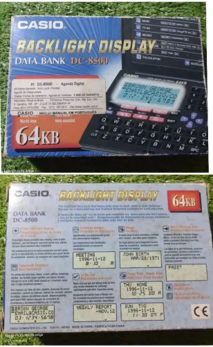 Agenda Eletrônica Casio Data Bank DC-8500 com 64KB de memória