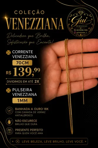 Kit Venezziana Banhado Ouro 18K