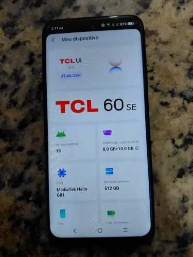 Celular TCL 60 SE! com 512GB e 18GB de RAM