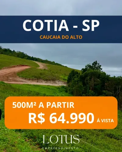 TERRENOS EM COTIA CAUCAIA DO ALTO COM INFRAESTRUTURA