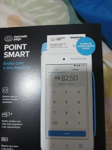 Maquininha point smart mercado pago completa vem chip Wi-Fi