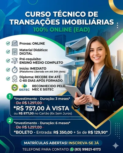 Curso Técnico de Transações Imobiliárias (Corretor de Imóveis)