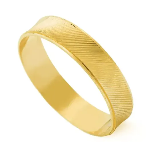 Aliança Ouro 18k Diamantada Reta 4mm