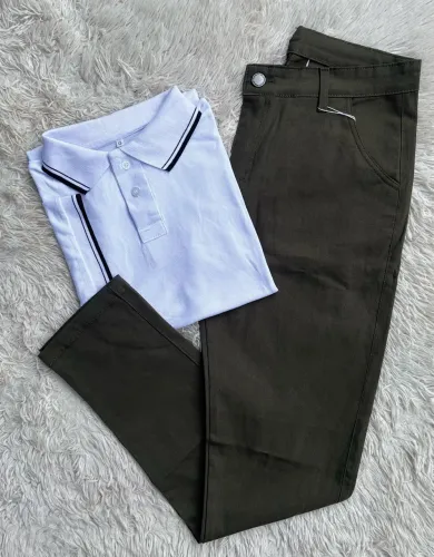 Kit Camisa Polo e Calça Sarja