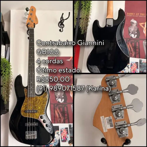 Contrabaixo Giannini GB100 Jazz Bass 4 Cordas Preto Tortoise